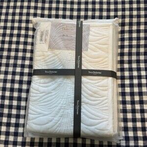 Yves Delorme Pollens Quilted Euro Pillowcase 26 x 26" (3-Pack) NEW NWT White